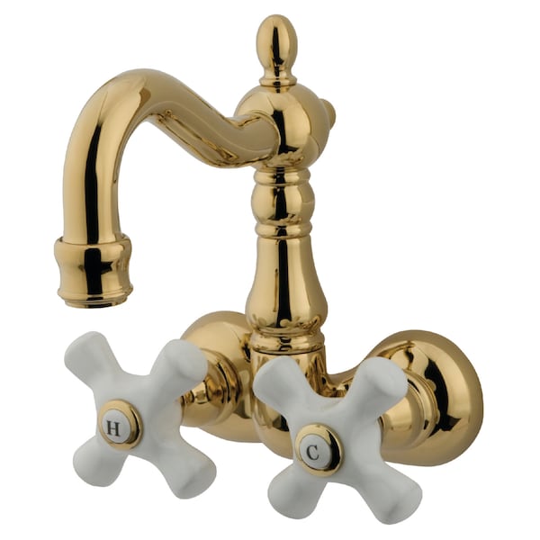 Wall-Mount Clawfoot Tub Faucet, Polished Brass, Tub Wall Mount