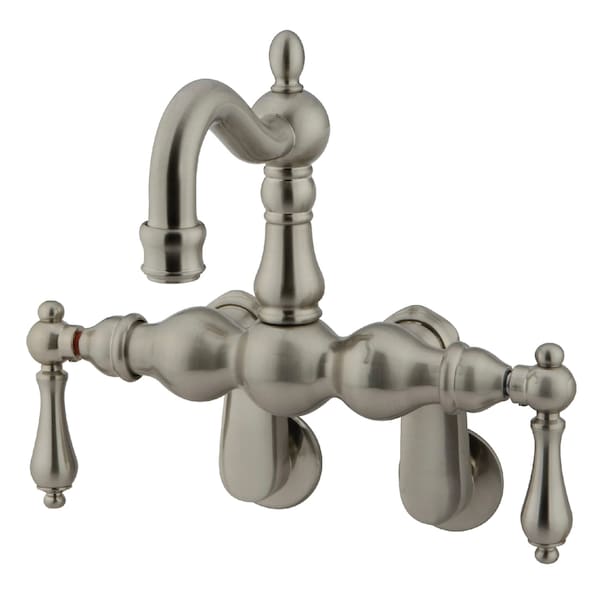 Wall-Mount Clawfoot Tub Faucet, Standard, 3-3/8" to 9", 2, Tub Wall Mount, Brushed Nickel