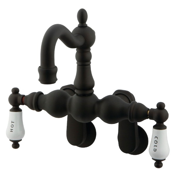Wall-Mount Clawfoot Tub Faucet, Standard, 3-3/8" to 9", 2, Tub Wall Mount, Oil Rubbed Bronze