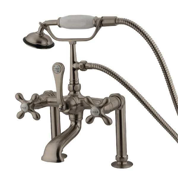 Deck-Mount Clawfoot Tub Faucet, Brushed Nickel, Deck Mount