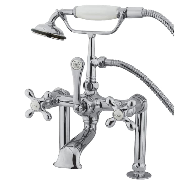 Deck-Mount Clawfoot Tub Faucet, Polished Chrome, Deck Mount