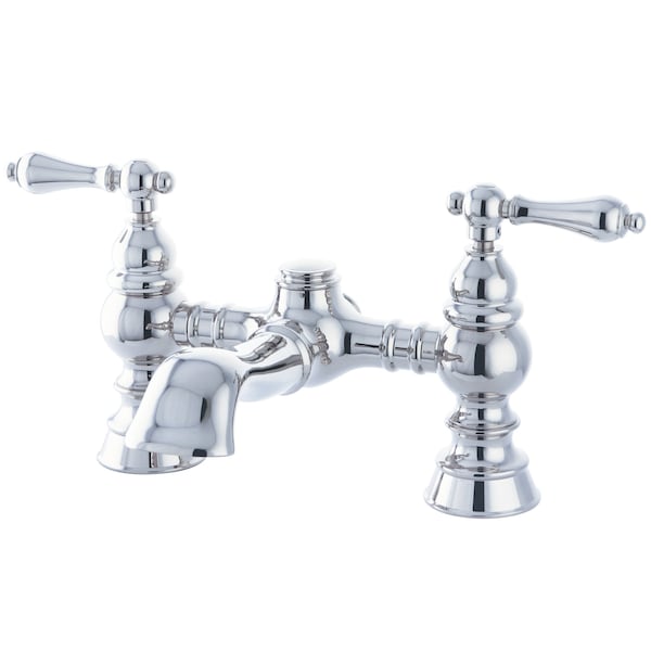 Deck-Mount Clawfoot Tub Faucet, Polished Chrome, Deck Mount