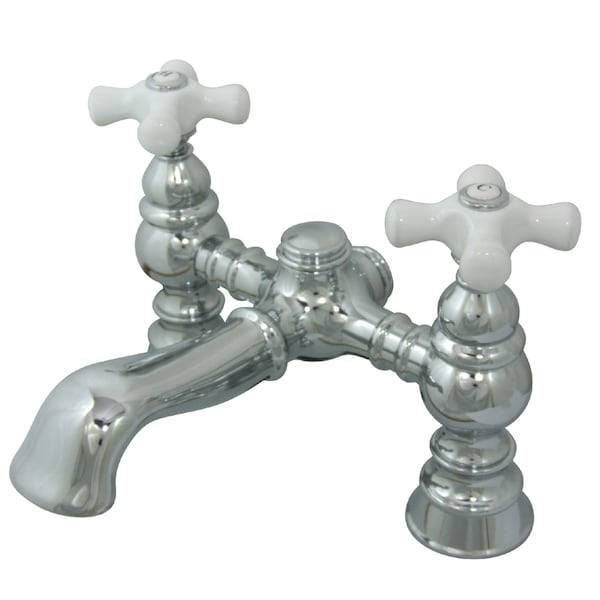 Deck-Mount Clawfoot Tub Faucet, Polished Chrome, Deck Mount