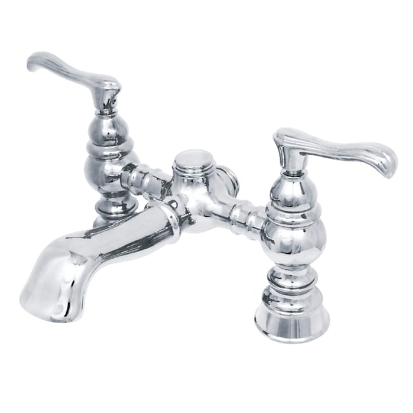 Deck-Mount Clawfoot Tub Faucet, Polished Chrome, Deck Mount