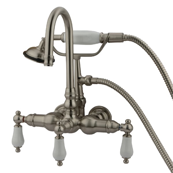 Wall-Mount Clawfoot Tub Faucet, Brushed Nickel, Tub Wall Mount