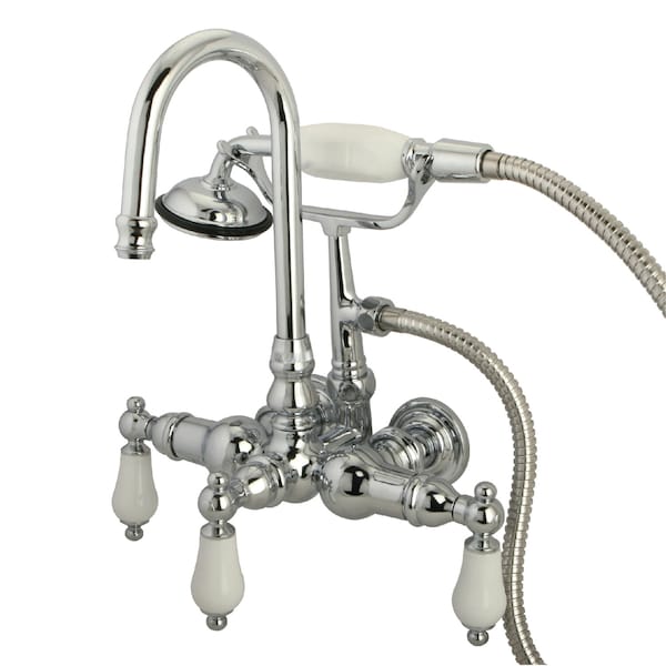 Wall-Mount Clawfoot Tub Faucet, Polished Chrome, Tub Wall Mount