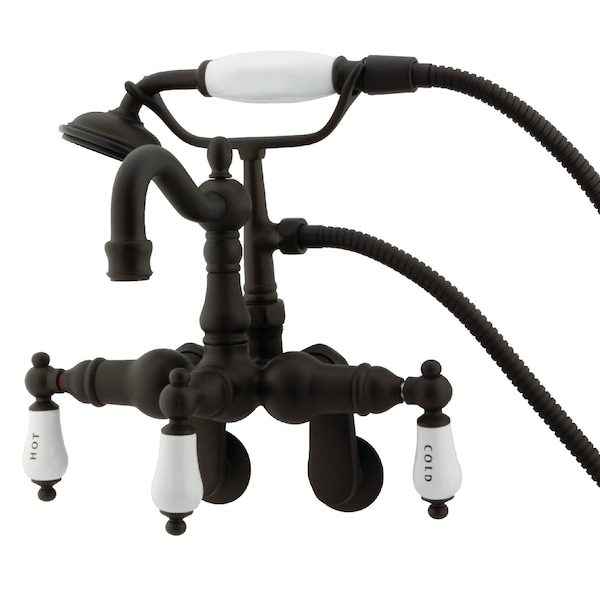 Wall-Mount Clawfoot Tub Faucet, Standard, 3-3/8" to 9", 2, Tub Wall Mount, Oil Rubbed Bronze