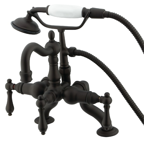 Deck-Mount Clawfoot Tub Faucet, Standard, 3-3/8", 2, Deck Mount, Oil Rubbed Bronze