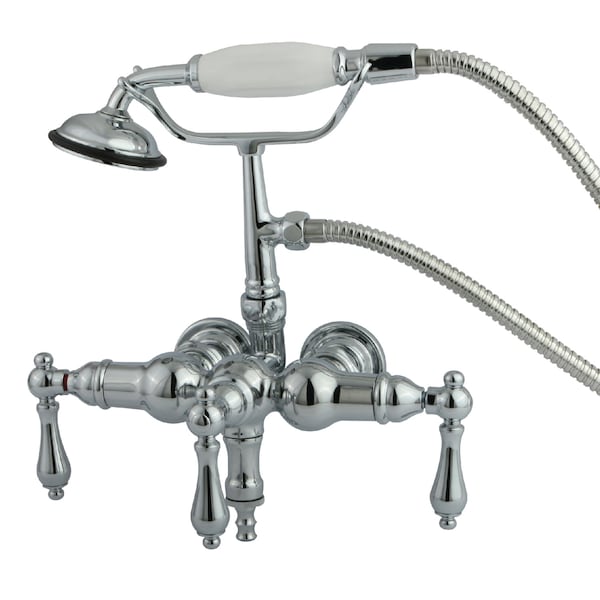 Wall-Mount Clawfoot Tub Faucet, Polished Chrome, Tub Wall Mount