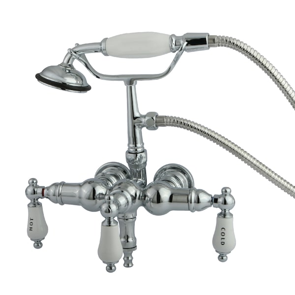 Wall-Mount Clawfoot Tub Faucet, Polished Chrome, Tub Wall Mount