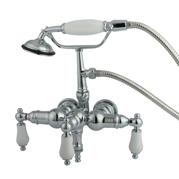 Wall-Mount Clawfoot Tub Faucet, Polished Chrome, Tub Wall Mount