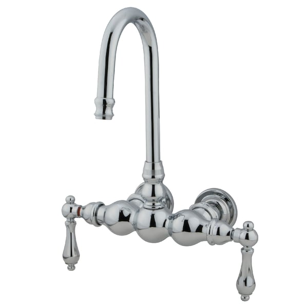 Wall-Mount Clawfoot Tub Faucet, Polished Chrome, Tub Wall Mount