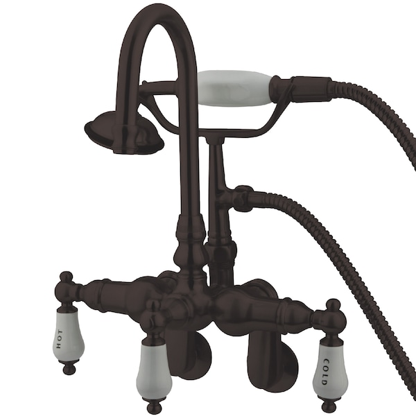 Wall-Mount Clawfoot Tub Faucet, Standard, 3-3/8" to 9", 2, Tub Wall Mount, Oil Rubbed Bronze