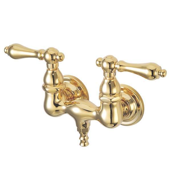 Wall-Mount Clawfoot Tub Faucet, Polished Brass, Tub Wall Mount