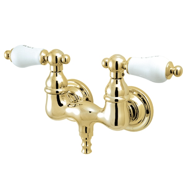 Wall-Mount Clawfoot Tub Faucet, Polished Brass, Tub Wall Mount