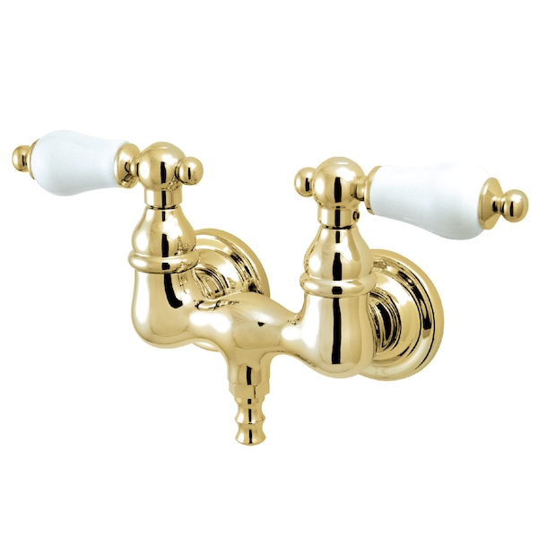 Wall-Mount Clawfoot Tub Faucet, Polished Brass, Tub Wall Mount
