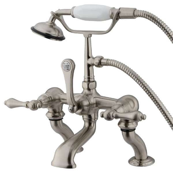 Deck-Mount Clawfoot Tub Faucet, Brushed Nickel, Deck Mount