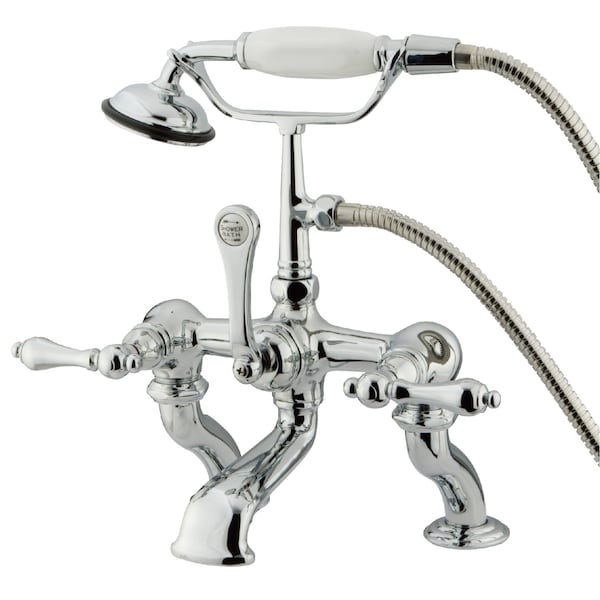 Deck-Mount Clawfoot Tub Faucet, Polished Chrome, Deck Mount