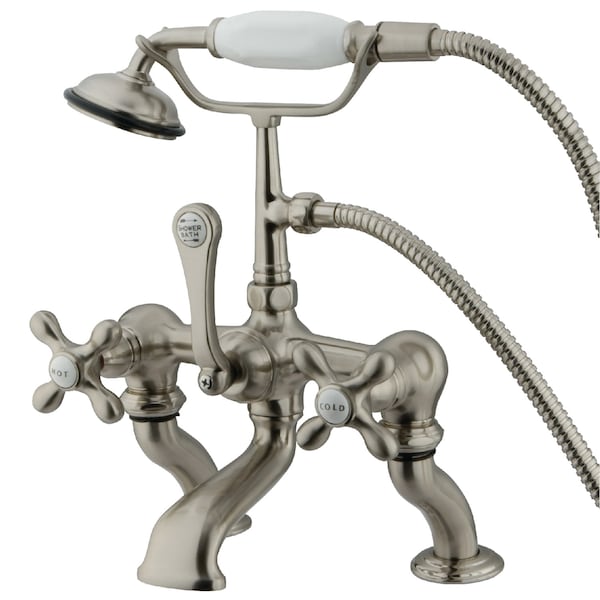 Deck-Mount Clawfoot Tub Faucet, Brushed Nickel, Deck Mount
