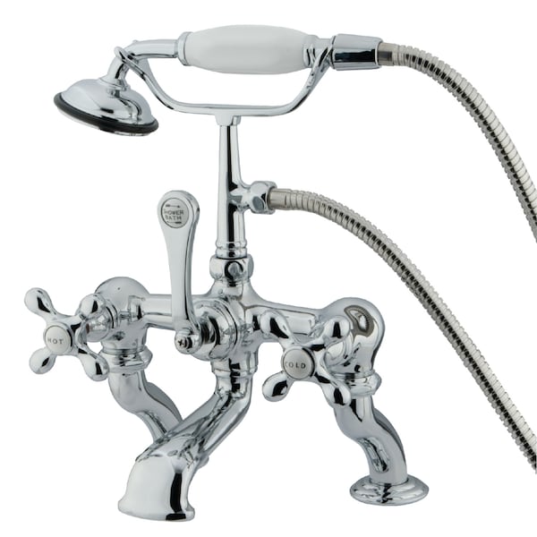 Deck-Mount Clawfoot Tub Faucet, Polished Chrome, Deck Mount