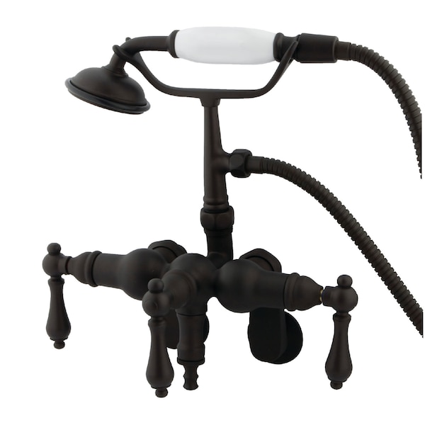 Wall-Mount Clawfoot Tub Faucet, Standard, 3-3/8" to 9", 2, Tub Wall Mount, Oil Rubbed Bronze