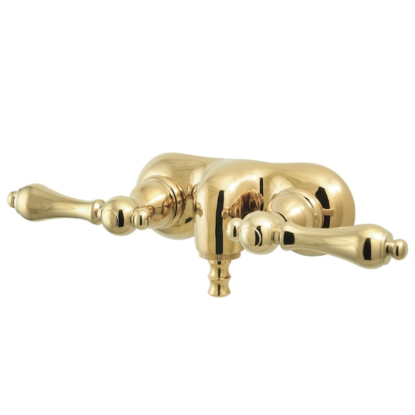 Wall-Mount Clawfoot Tub Faucet, Polished Brass, Tub Wall Mount