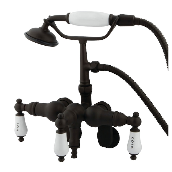 Wall-Mount Clawfoot Tub Faucet, Standard, 3-3/8" to 9", 2, Tub Wall Mount, Oil Rubbed Bronze