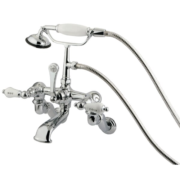 Wall-Mount Clawfoot Tub Faucet, Polished Chrome, Tub Wall Mount