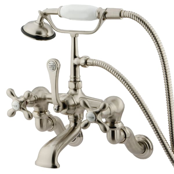 Wall-Mount Clawfoot Tub Faucet, Brushed Nickel, Tub Wall Mount