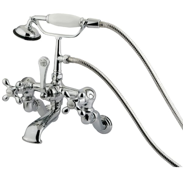 Wall-Mount Clawfoot Tub Faucet, Polished Chrome, Tub Wall Mount