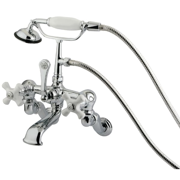Wall-Mount Clawfoot Tub Faucet, Polished Chrome, Tub Wall Mount