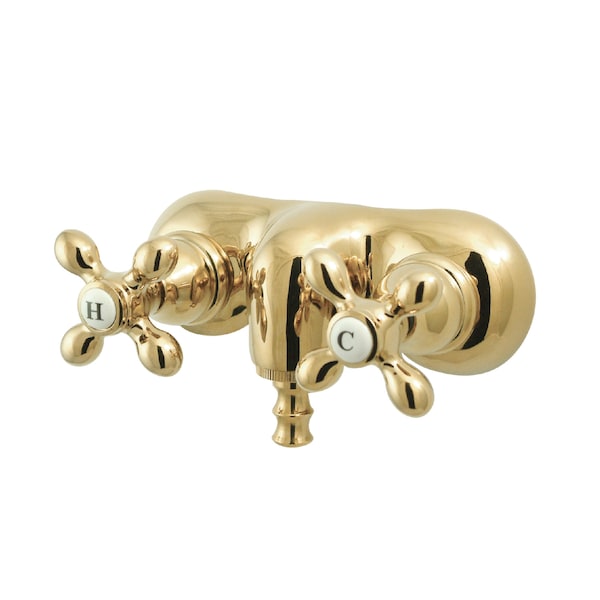 Wall-Mount Clawfoot Tub Faucet, Polished Brass, Tub Wall Mount