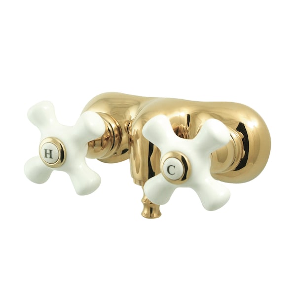 Wall-Mount Clawfoot Tub Faucet, Polished Brass, Tub Wall Mount