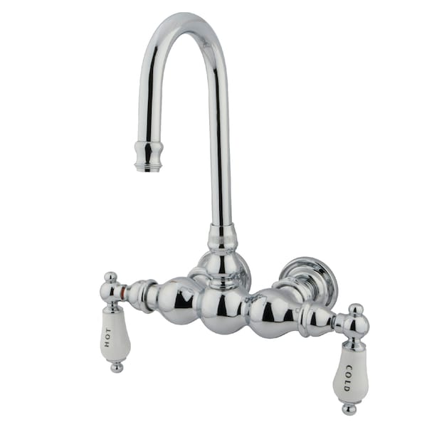 Wall-Mount Clawfoot Tub Faucet, Polished Chrome, Tub Wall Mount