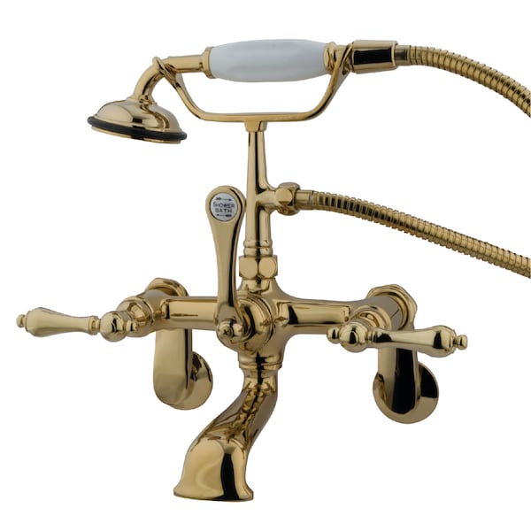 Wall-Mount Clawfoot Tub Faucet, Polished Brass, Tub Wall Mount