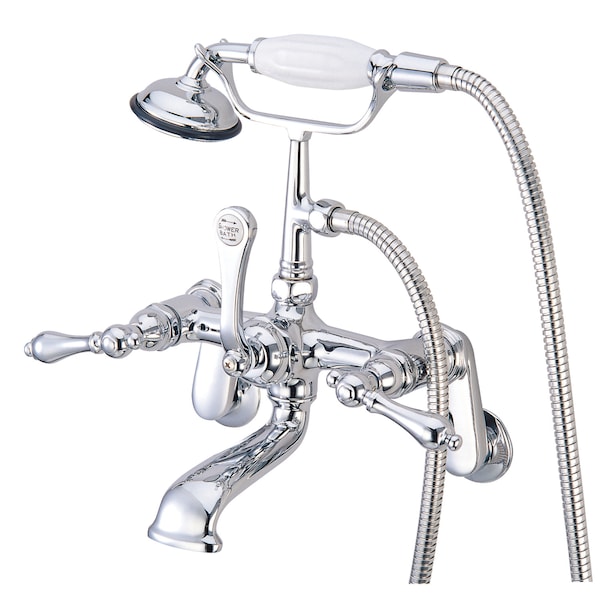 Wall-Mount Clawfoot Tub Faucet, Polished Chrome, Tub Wall Mount