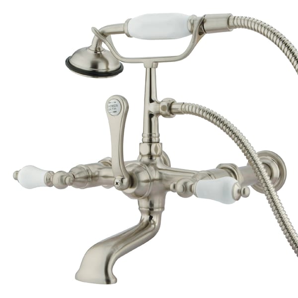 Wall-Mount Clawfoot Tub Faucet, Brushed Nickel, Tub Wall Mount