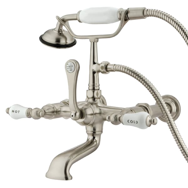 Wall-Mount Clawfoot Tub Faucet, Brushed Nickel, Tub Wall Mount