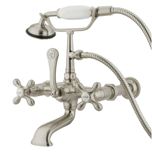 Wall-Mount Clawfoot Tub Faucet, Brushed Nickel, Tub Wall Mount