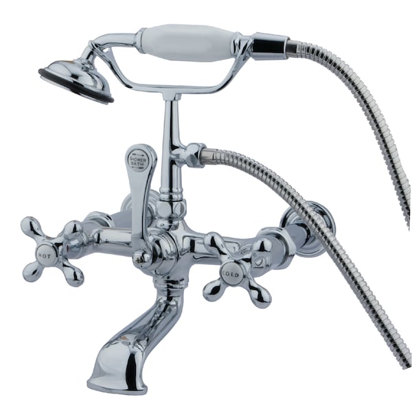 Wall-Mount Clawfoot Tub Faucet, Polished Chrome, Tub Wall Mount