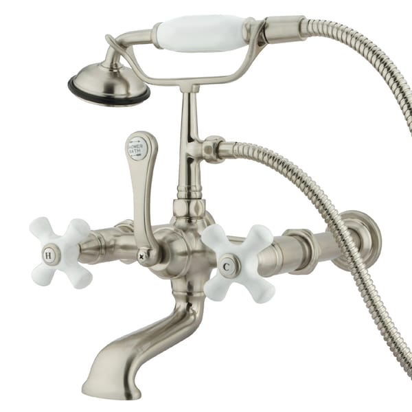 Wall-Mount Clawfoot Tub Faucet, Brushed Nickel, Tub Wall Mount