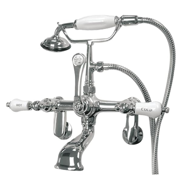 Wall-Mount Clawfoot Tub Faucet, Polished Chrome, Tub Wall Mount