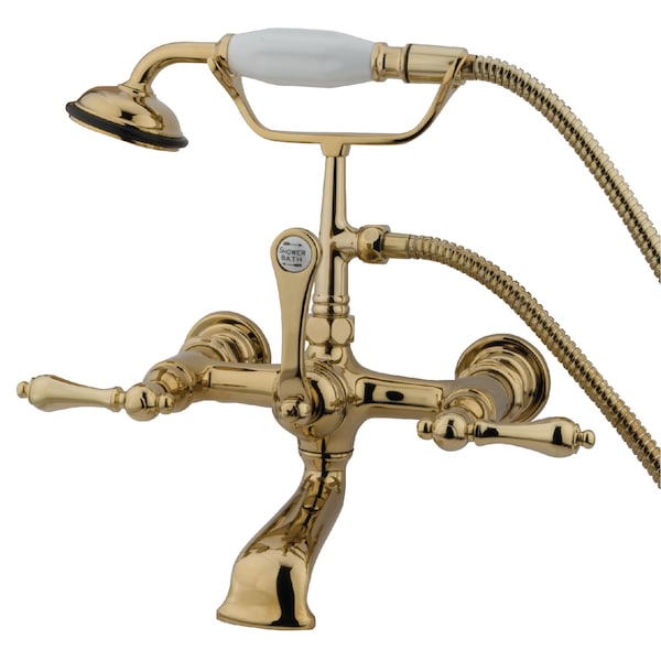 Wall-Mount Clawfoot Tub Faucet, Polished Brass, Tub Wall Mount