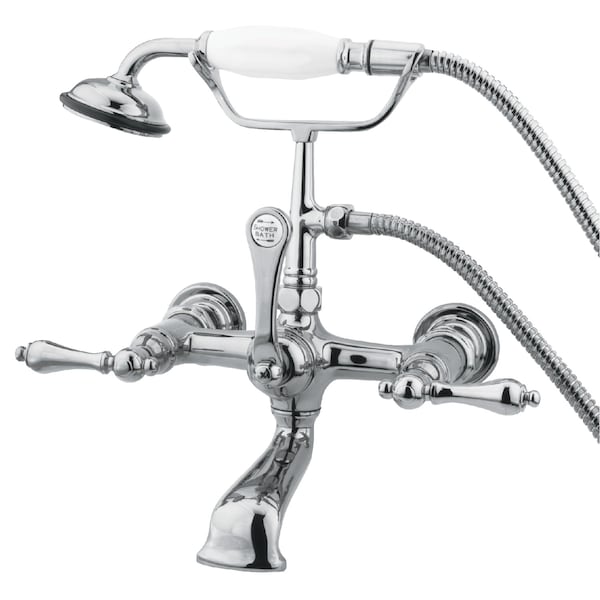 Wall-Mount Clawfoot Tub Faucet, Polished Chrome, Tub Wall Mount