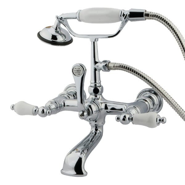 Wall-Mount Clawfoot Tub Faucet, Polished Chrome, Tub Wall Mount