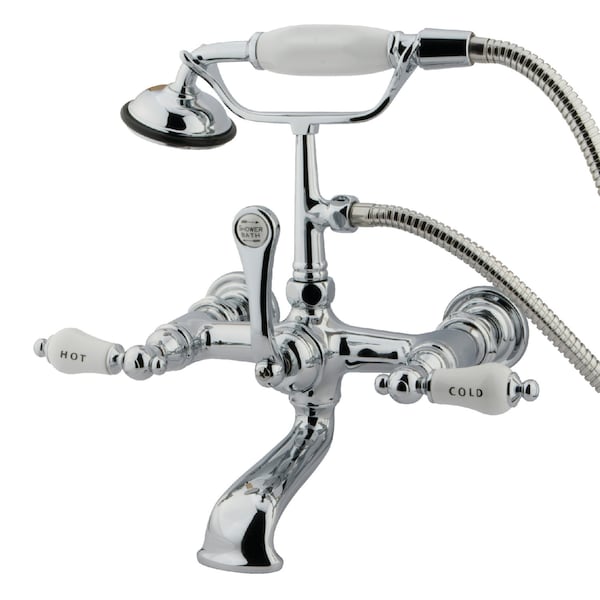 Wall-Mount Clawfoot Tub Faucet, Polished Chrome, Tub Wall Mount