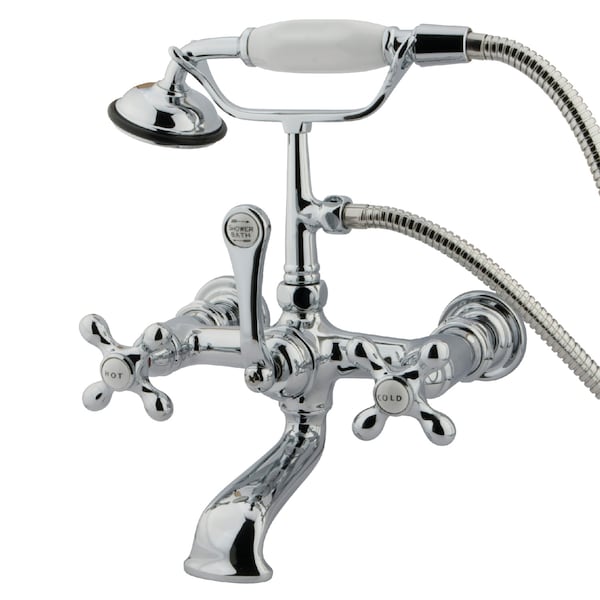 Wall-Mount Clawfoot Tub Faucet, Polished Chrome, Tub Wall Mount