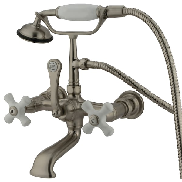 Wall-Mount Clawfoot Tub Faucet, Brushed Nickel, Tub Wall Mount