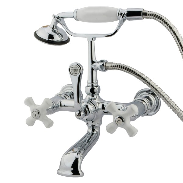 Wall-Mount Clawfoot Tub Faucet, Polished Chrome, Tub Wall Mount