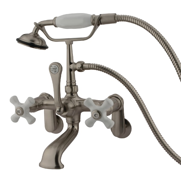 Wall-Mount Clawfoot Tub Faucet, Brushed Nickel, Tub Wall Mount